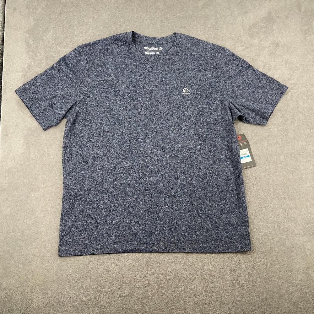 Wolverine Edge Short Sleeve T Shirt Mens XL Navy Blue Contoured Shoulder Seams